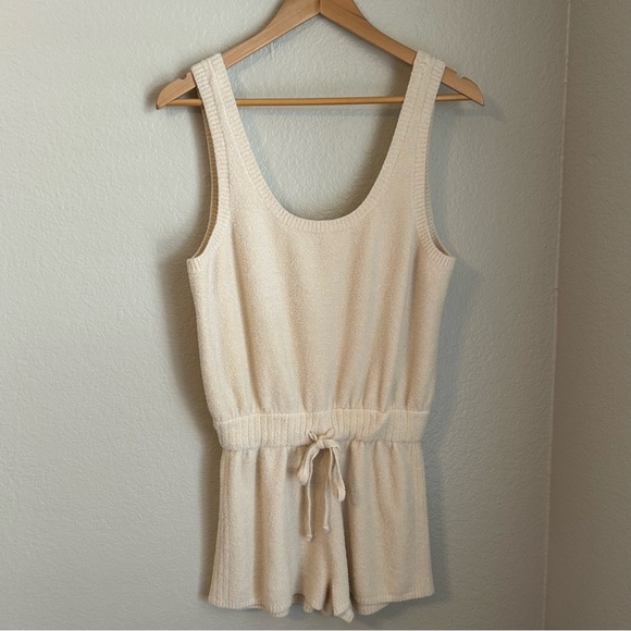 Spiritual Gangster Women's Serenity Soft & Cozy Romper Jumpsuit in Ivory, Large - Picture 2 of 10